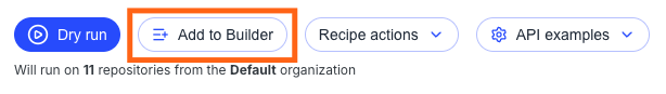 Marketplace recipe page with Add to Builder button highlighted