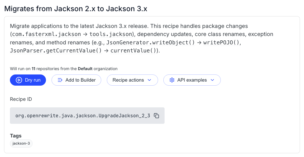 Jackson 2.x to 3.x migration recipe