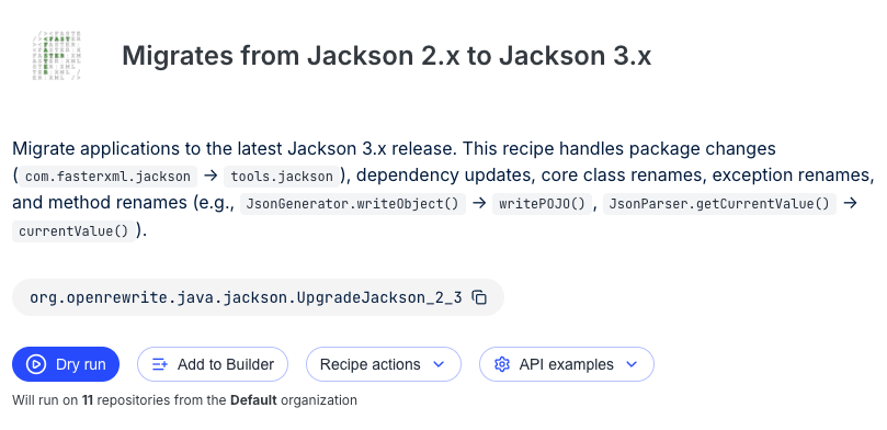 Jackson 2.x to 3.x migration recipe