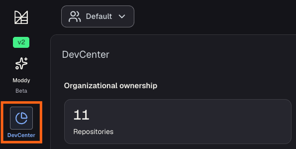 Left sidebar with DevCenter navigation link highlighted