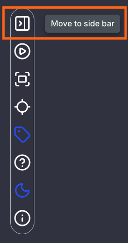 3D viewer toolbar with Move to side bar button highlighted