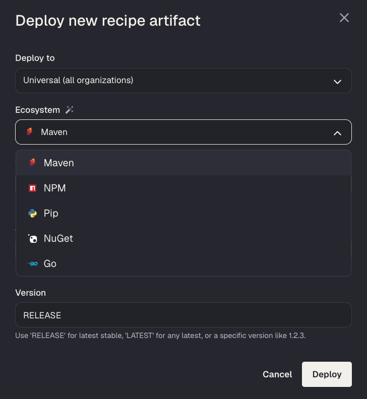 A native recipe authored in TypeScript running in the Moderne Platform