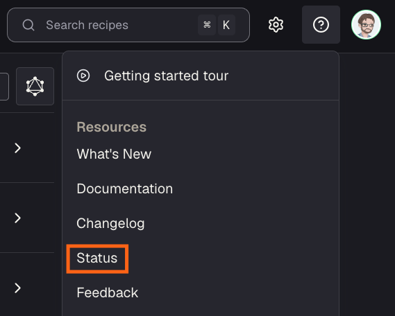 Status page link