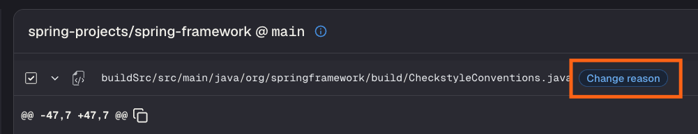 Three-dot menu expanded showing the "Why did this change?" option